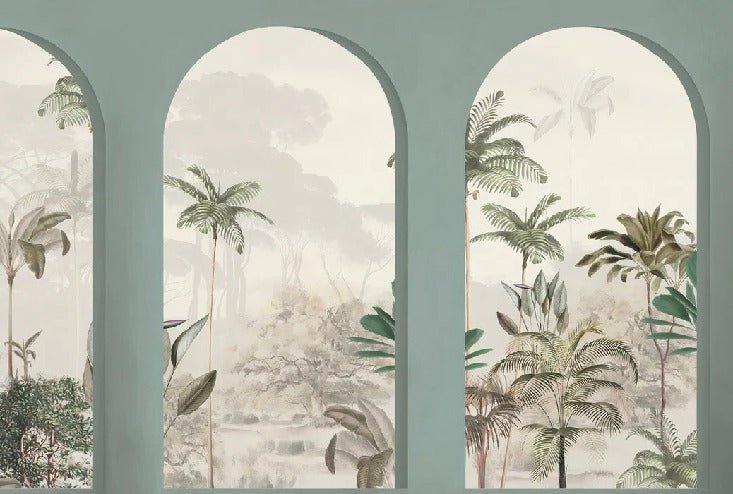Lush green arches wallpaper
