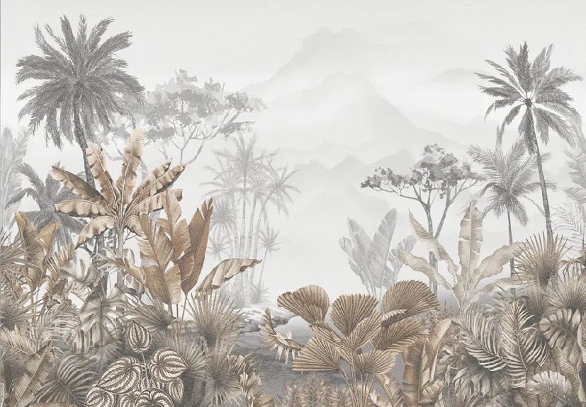 Tropical sepia wallpaper