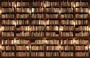 Authentique Bibliothèque trompe l'oeil wallpaper