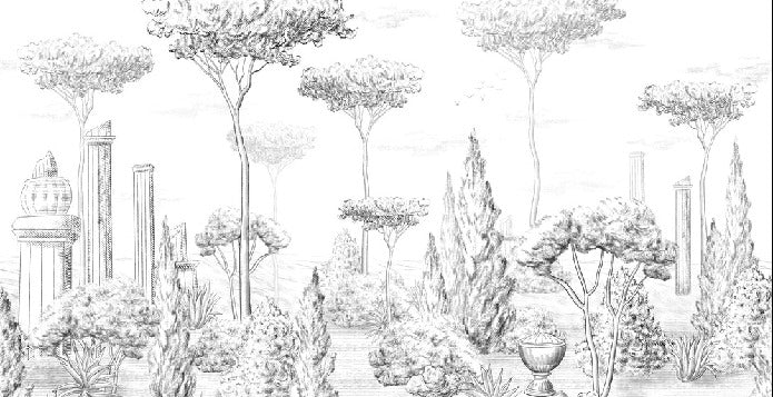 Roman style pinewood wallpaper