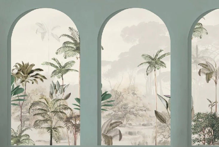Lush green arches wallpaper