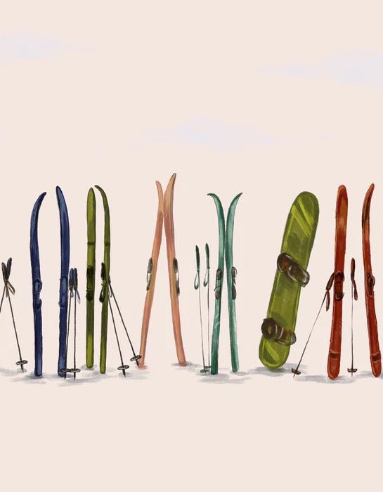 Beige colored skis wallpaper