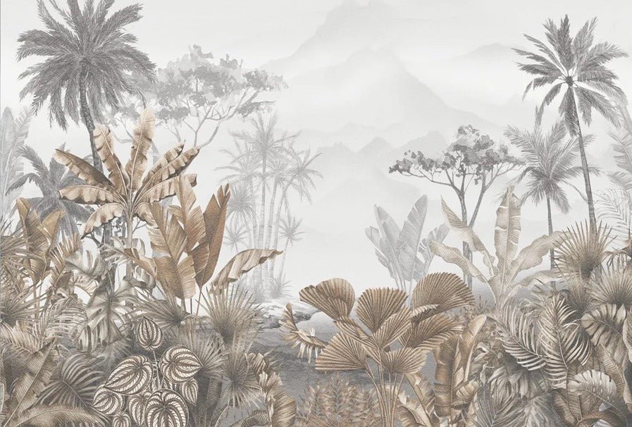 Tropical sepia wallpaper