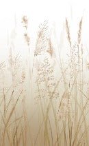 Beige wheat field flower toilet wallpaper