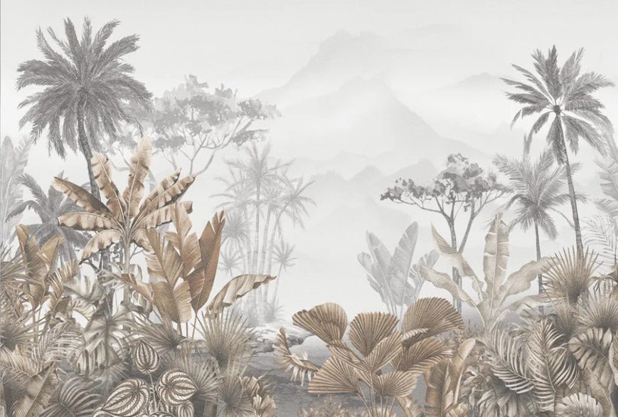 Tropical sepia wallpaper