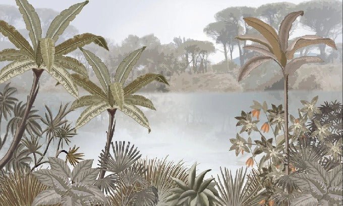 Custom wallpaper Jungle painting trend