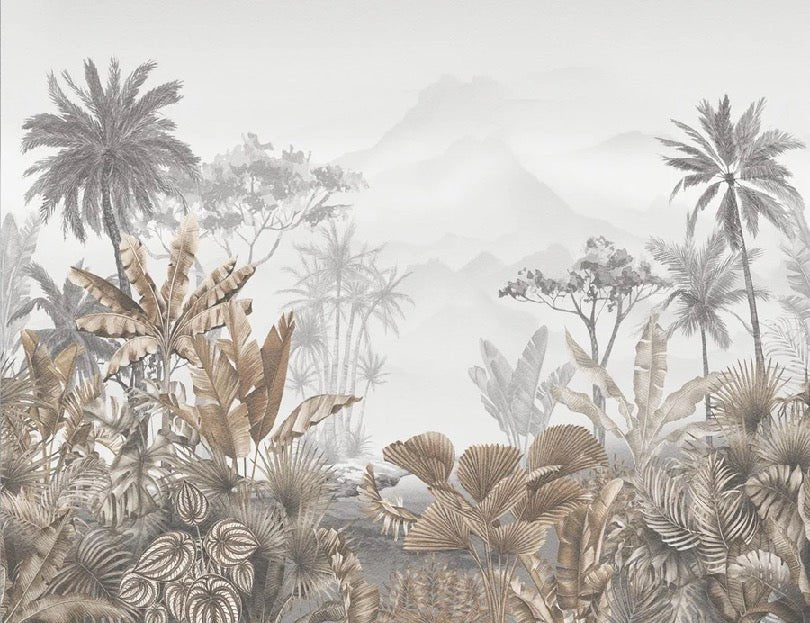 Tropical sepia wallpaper