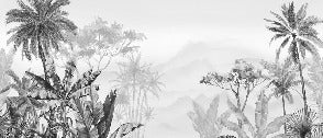 Tropical black and white wallpaper