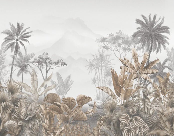 Tropical sepia wallpaper