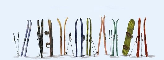 Blue colored skis wallpaper