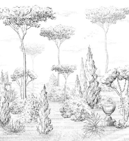 Roman style pinewood wallpaper