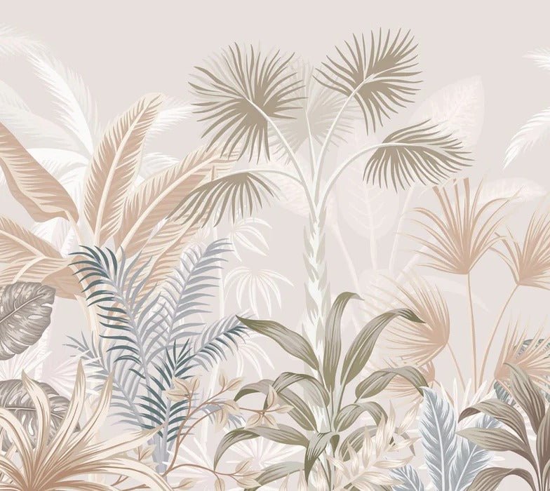 Terracotta jungle bathroom wallpaper