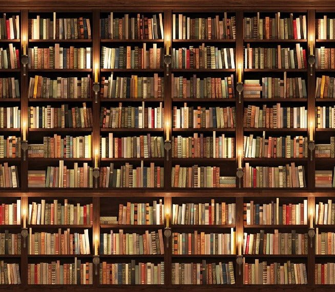 Authentic Library Trompe l'oeil Wallpaper