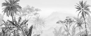 Tropical black and white wallpaper