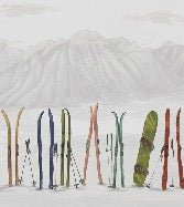 Papier peint ski à Courchevel, XXL, tendance