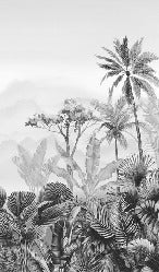 Tropical black and white wallpaper