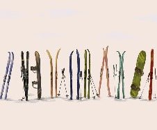 Beige colored skis wallpaper