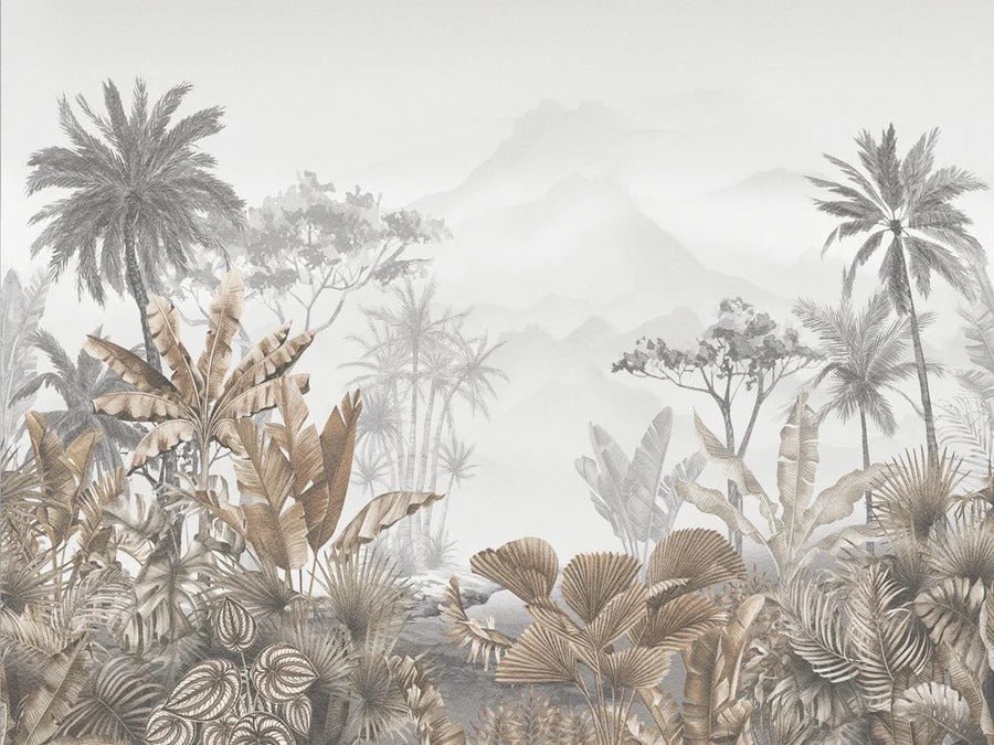 Papier peint tendance tropical sepia, XXL, tendance