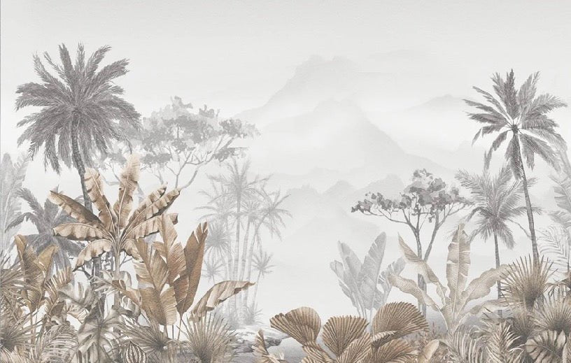 Tropical sepia wallpaper