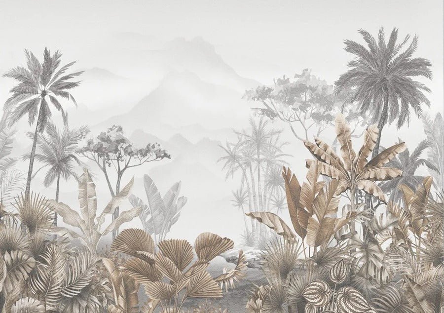 Tropical sepia wallpaper