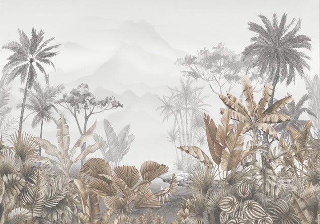 Tropical sepia wallpaper