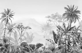 Tropical black and white wallpaper