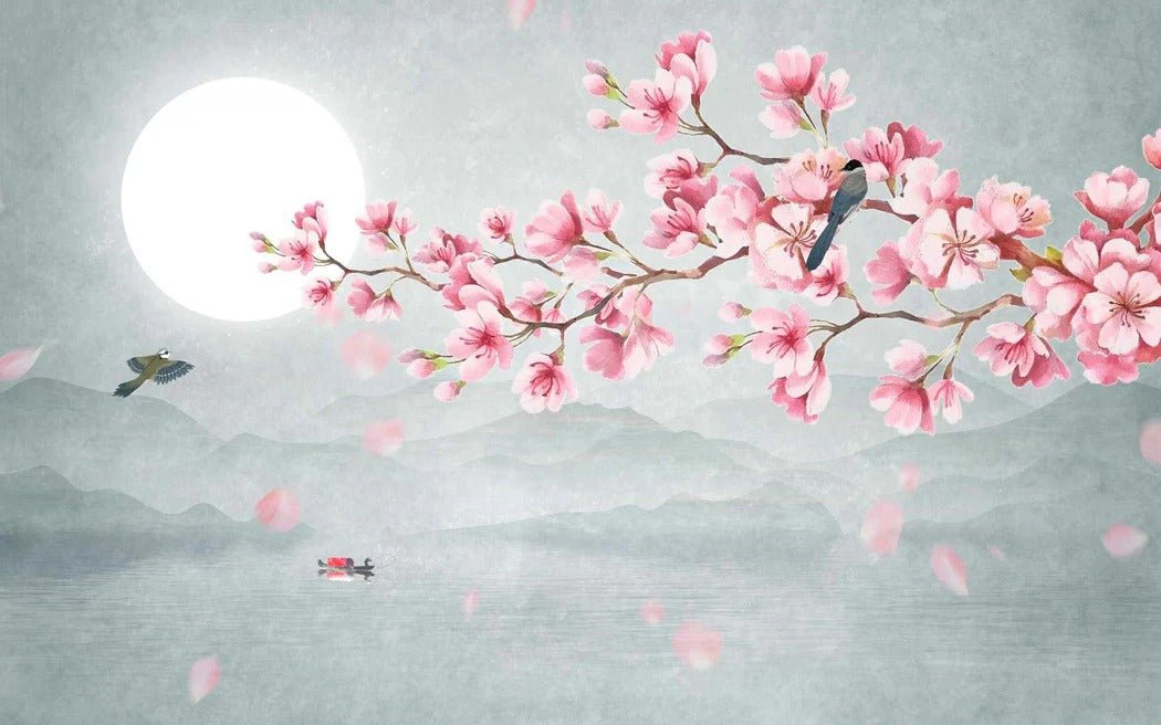 Poetic cherry blossom wallpaper