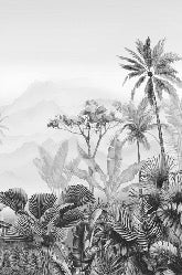 Tropical black and white wallpaper