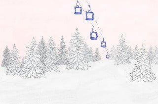 Cornflower gondola wallpaper