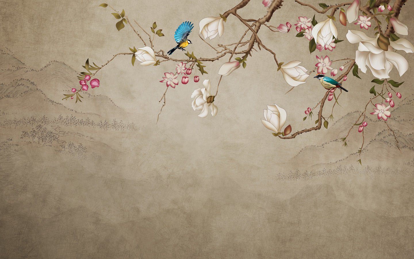 Papier peint salle de bain Romantique bird, mural concept, tendance