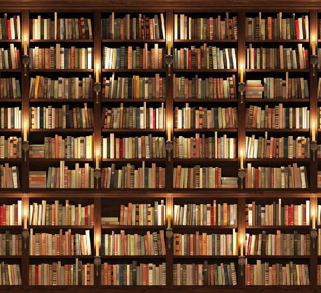 Authentique Bibliothèque trompe l'oeil wallpaper