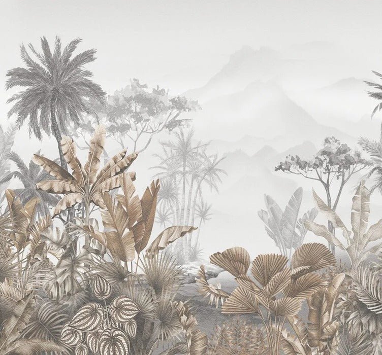 Tropical sepia wallpaper