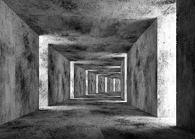 Industrial 3D trompe l'oeil wallpaper