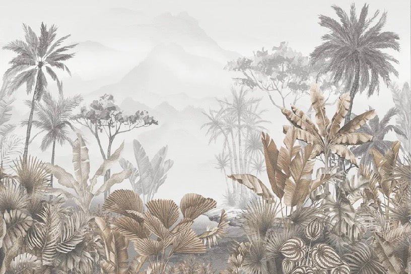 Tropical sepia wallpaper