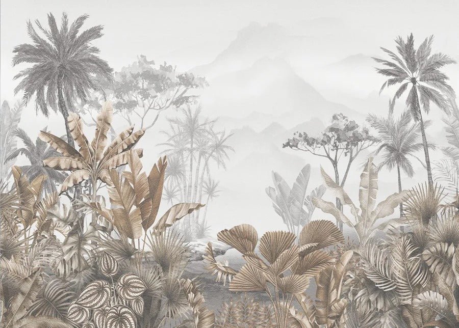 Tropical sepia wallpaper