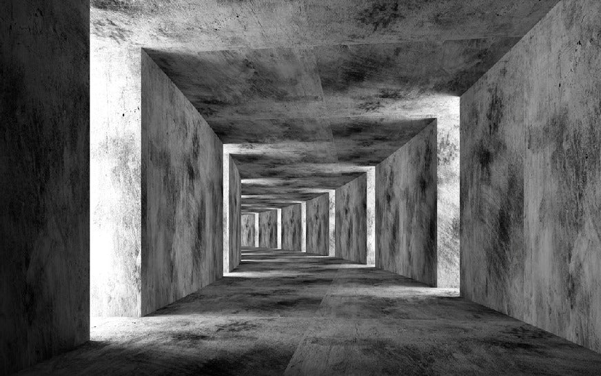 Industrial 3D trompe l'oeil wallpaper