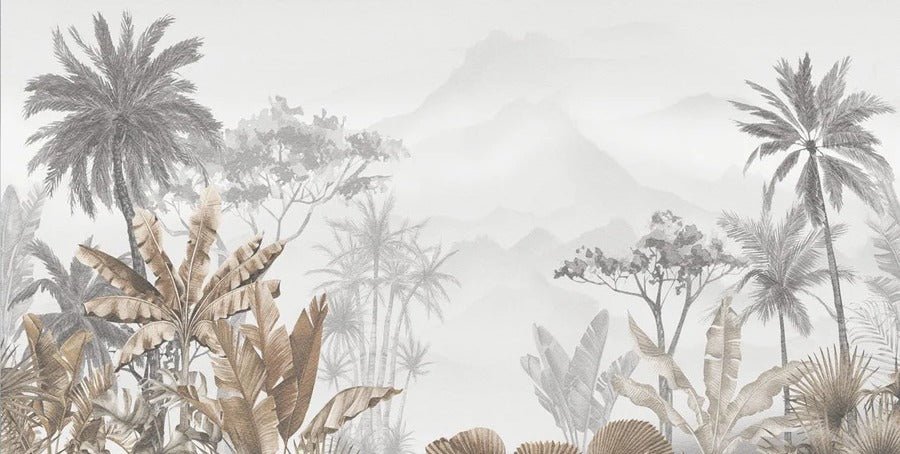 Tropical sepia wallpaper