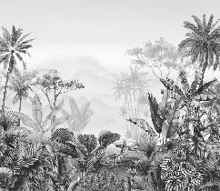 Tropical black and white wallpaper