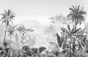 Tropical black and white wallpaper