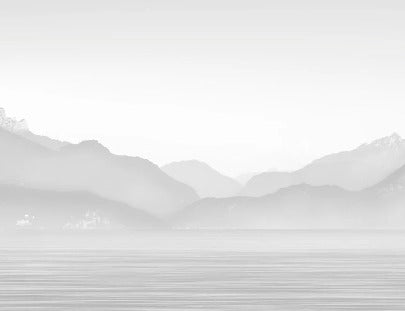 Annecy and its peaceful lake black and white wallpaper