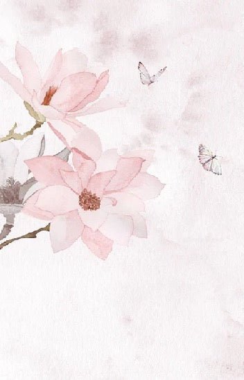 Pink magnolia watercolor wallpaper