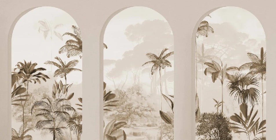 Lush sepia arches wallpaper