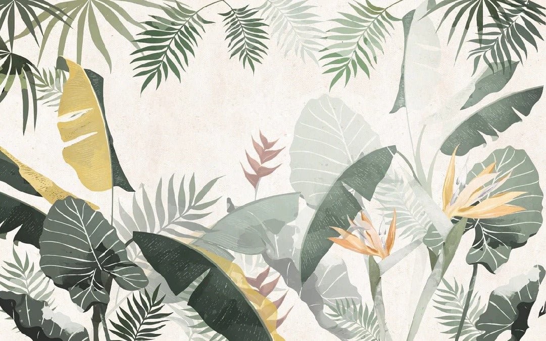 Yellow green custom-made wallpaper