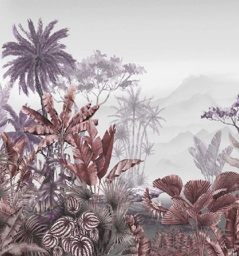 Papier peint toilette tendance tropical violet, XXL, tendance