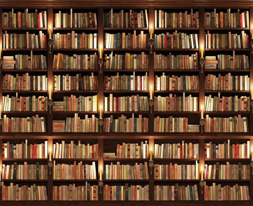 Authentique Bibliothèque trompe l'oeil wallpaper