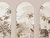 Lush sepia arches wallpaper