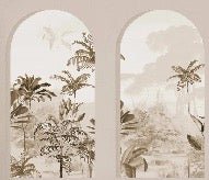 Lush sepia arches wallpaper