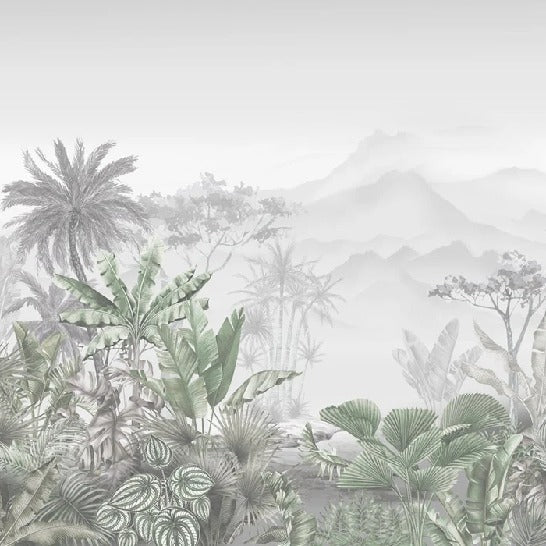 Papier peint tendance tropical vert, XXL, tendance