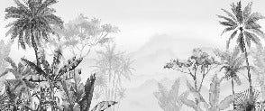 Tropical black and white wallpaper