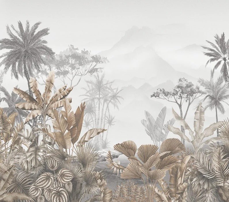 Tropical sepia wallpaper